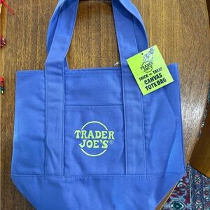 Trader Joe's Blue Canvas Tote Bag